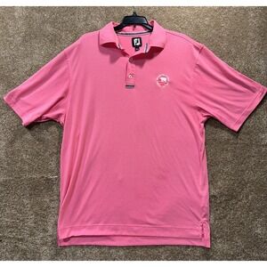 FootJoy Mens Golf Polo Short Sleeve Pink Size Large - Logo On Chest